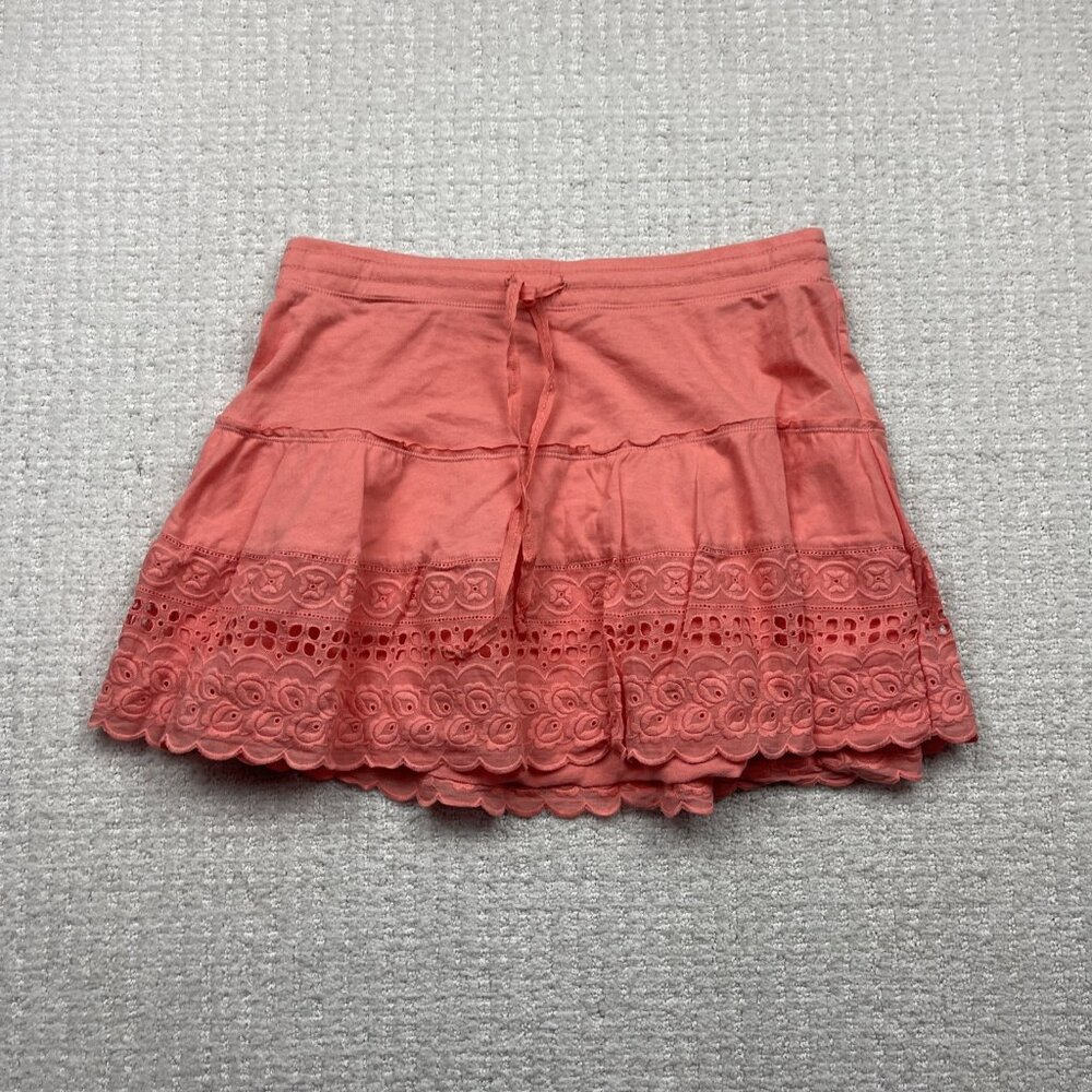 Y2K 2000s Aeropostale Coquette Pink Mini Skirt Size M Lace Boho Glam Flowy